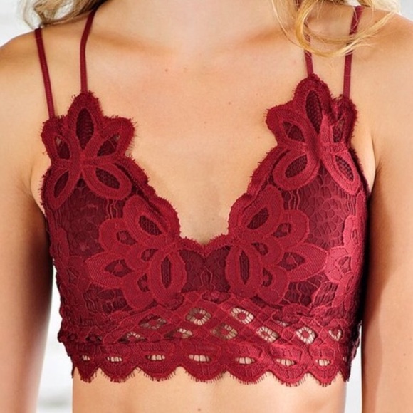 Burgundy Bohemian Festival Crochet Lace Bralette - Picture 5 of 5